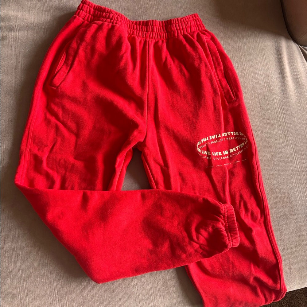 Cyclebar Red Joggers with Relaxed Fit